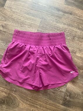 Nike Women's Bright Magenta Athletic Shorts with Smocked Waist